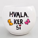 Lonec Bali z ročno poslikavo Hvala, ker si - 18 cm